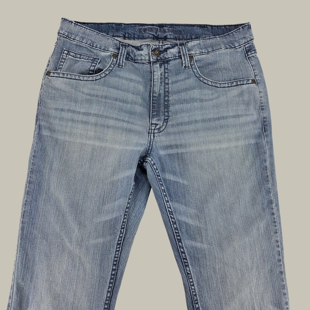 Cody James Mens Light Wash Straight Leg Stretch Denim Jeans 38W x 40L